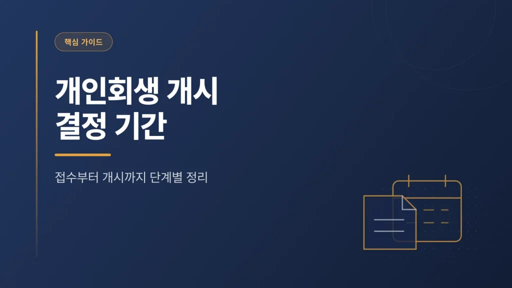 개인회생 개시 결정 기간