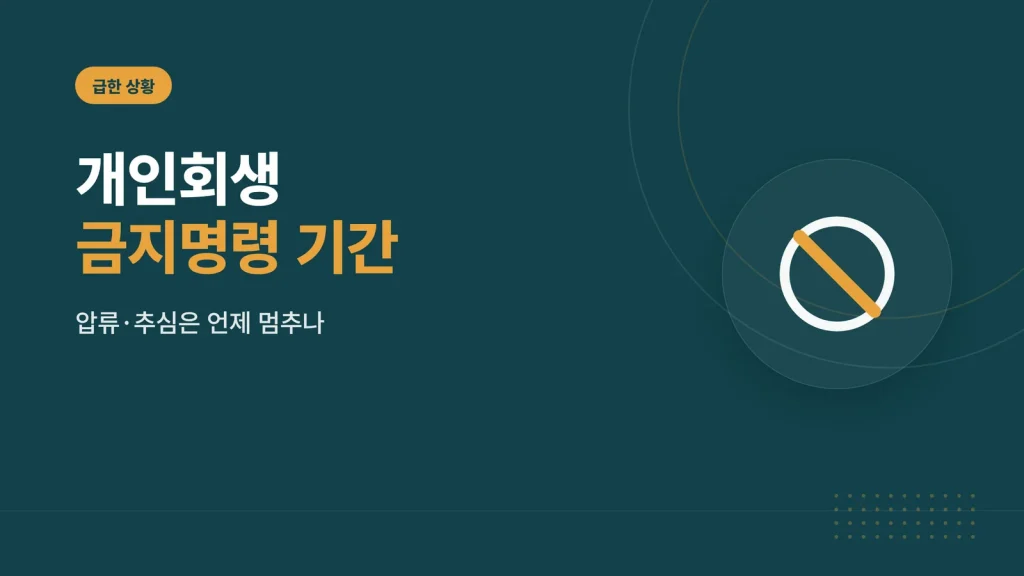 개인회생 금지명령 기간